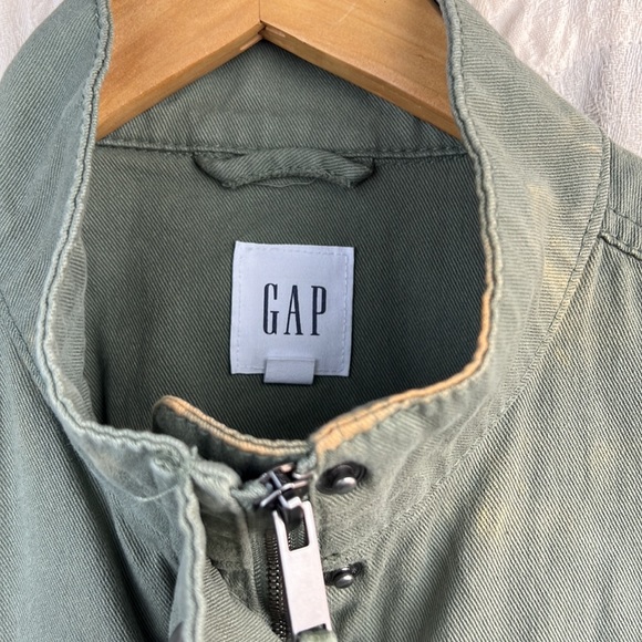 Gap Army Green Utility Coat Medium Adjustable Waist - Picture 3 of 10